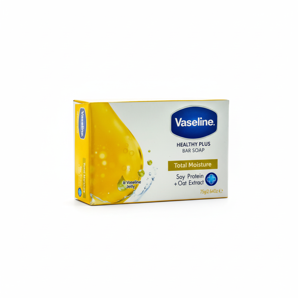 Vaseline Healthy Plus Total Moisture Bar Soap 75g (3 Bars) – 2 Pack