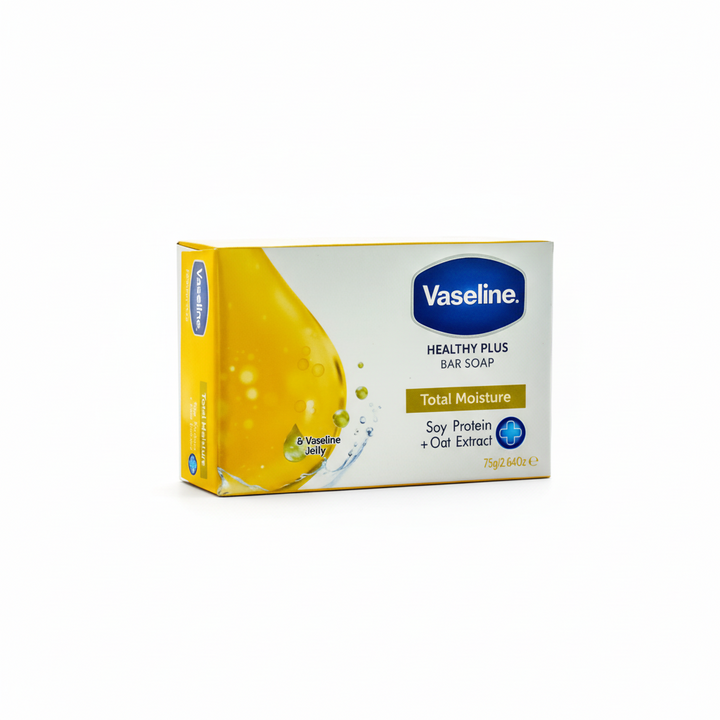 Vaseline Healthy Plus Total Moisture Bar Soap 75g (3 Bars) – 2 Pack