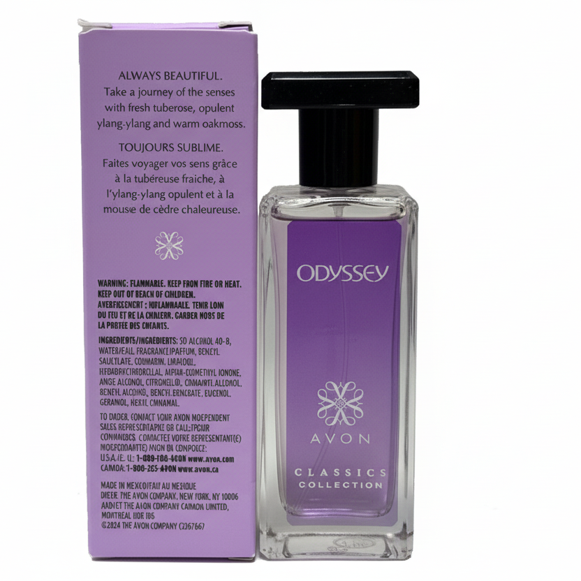 Avon Odyssey Classics Collection Cologne Spray 50 mL + FREE Odyssey Perfumed Skin Softener 150 mL Gift Bundle