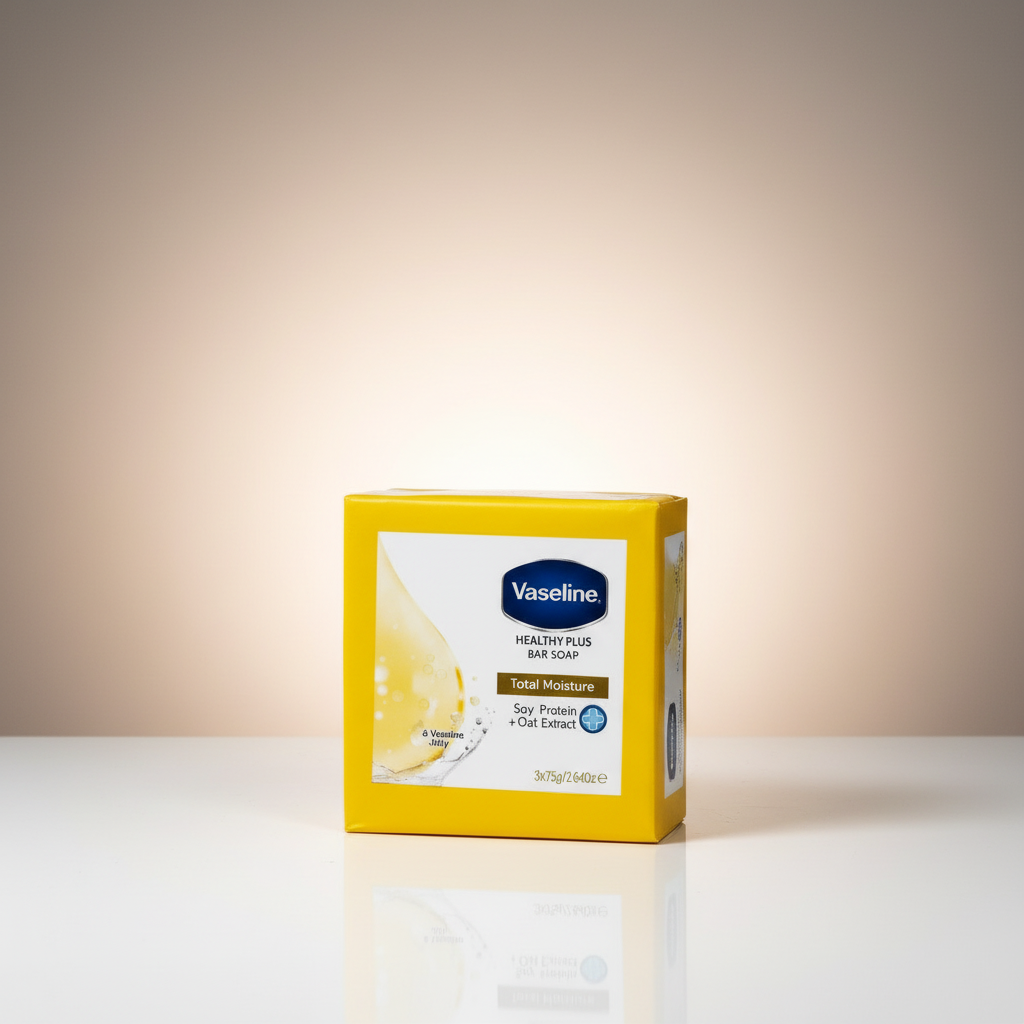 Vaseline Healthy Plus Total Moisture Bar Soap 75g (3 Bars) – 2 Pack