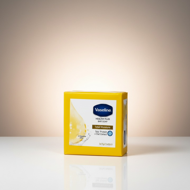 Vaseline Healthy Plus Total Moisture Bar Soap 75g (3 Bars) – 2 Pack