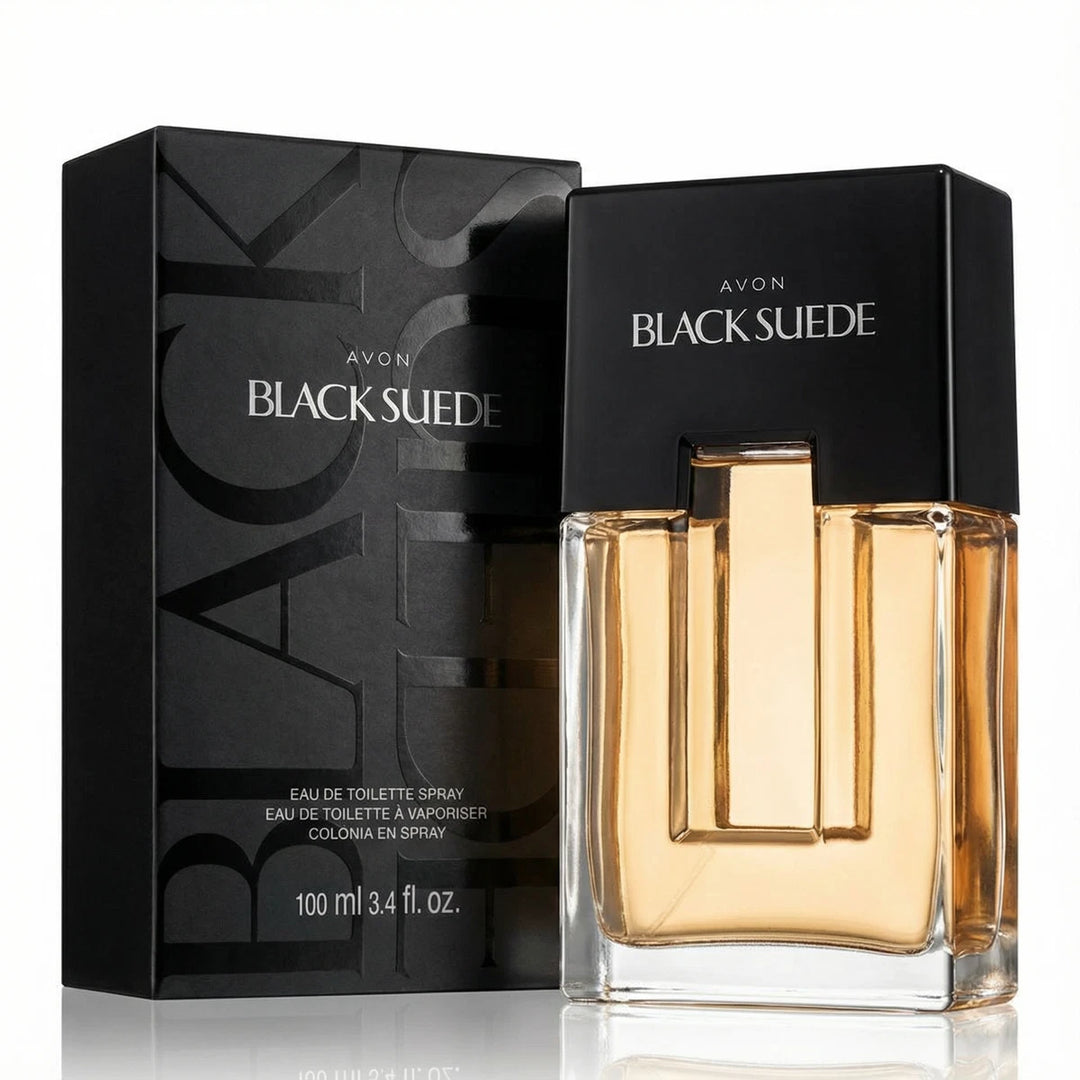 Avon Black Suede Eau de Toilette Spray for Men, 3.4 fl oz (100 ml) | Classic Masculine Fragrance with Woodsy & Leather Notes