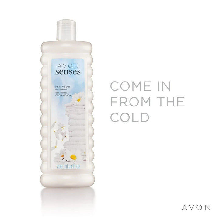 Avon Senses Bubble Bath for Sensitive Skin, 24 fl oz (700ml) | Gentle, Moisturizing Body Wash & Bubble Bath, Fragrance-Free & Hypoallergenic