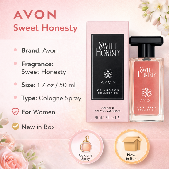 Avon Sweet Honesty Cologne 50ml & Roll-On Antiperspirant Deodorant 75ml Gift Bundle Set