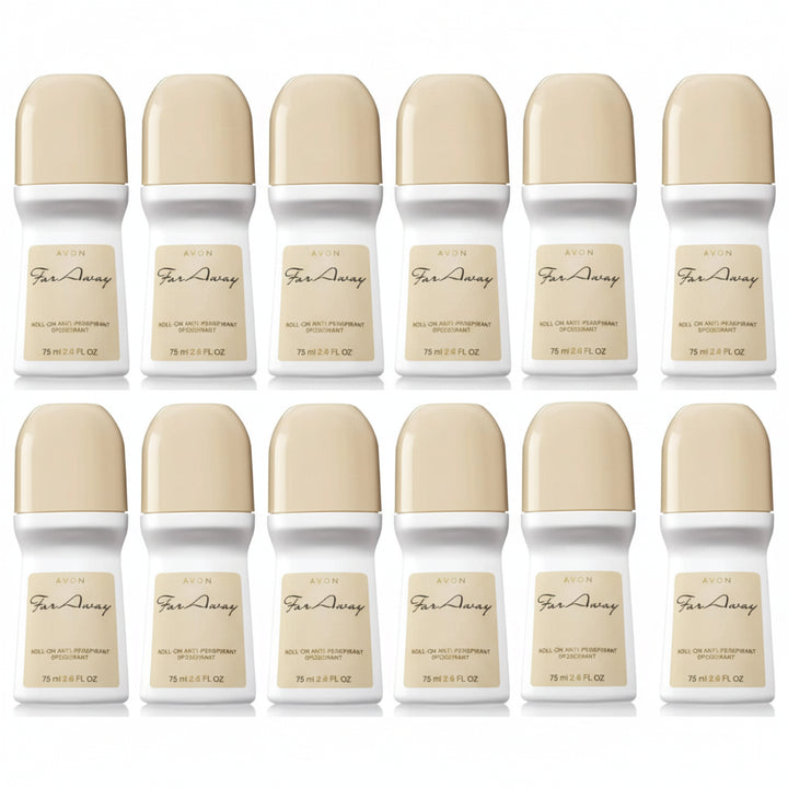 Avon Far Away Roll-On Deodorant 2.6 oz (75 mL) – 12 Pack