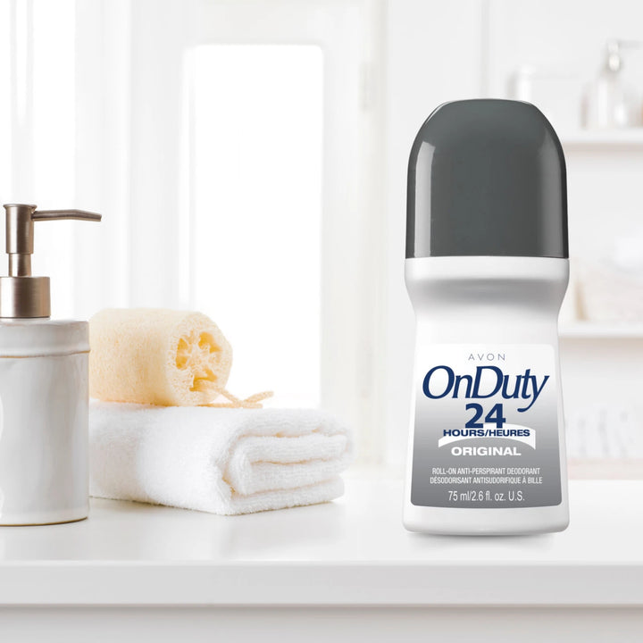 Avon On-Duty Original 24-Hour Roll-On Deodorant 2.6 oz – 12 Pack
