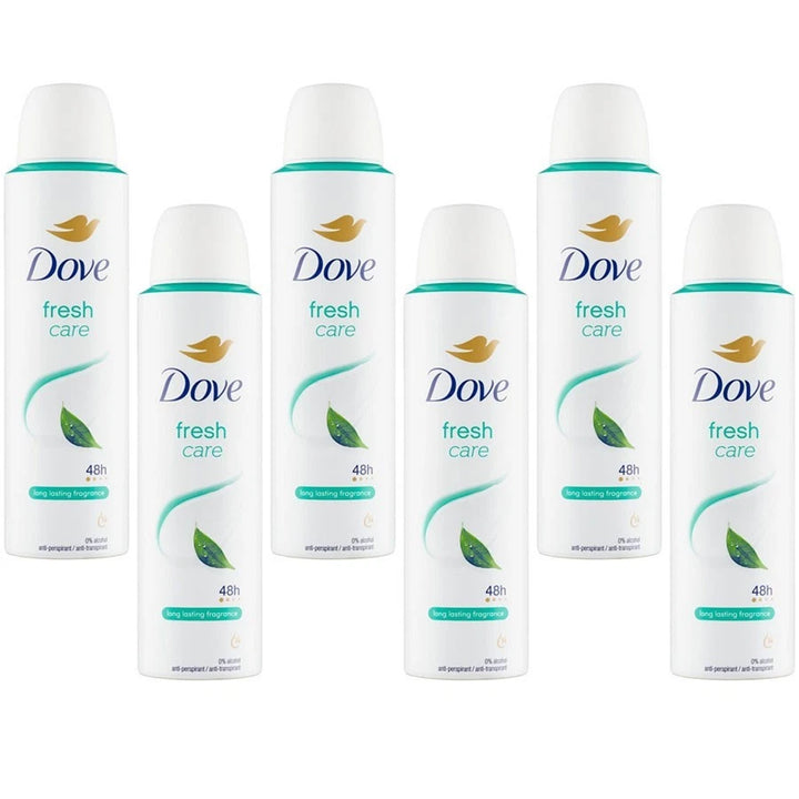 Dove Fresh Care 48h Antiperspirant Deodorant Spray for Women 150 mL (5.07 oz) – 6 Pack