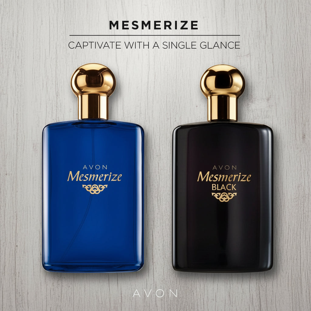 Avon Mesmerize Black EDT + Mesmerize Blue Cologne 3.4 oz (100 mL) – 2 Piece Fragrance Set