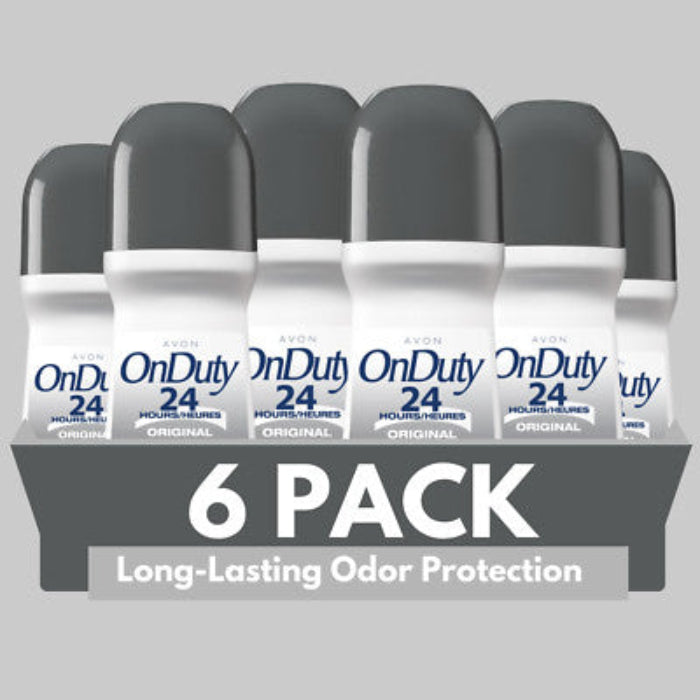 Avon On-Duty Original 24-Hour Roll-On Deodorant 2.6 oz – 6 Pack
