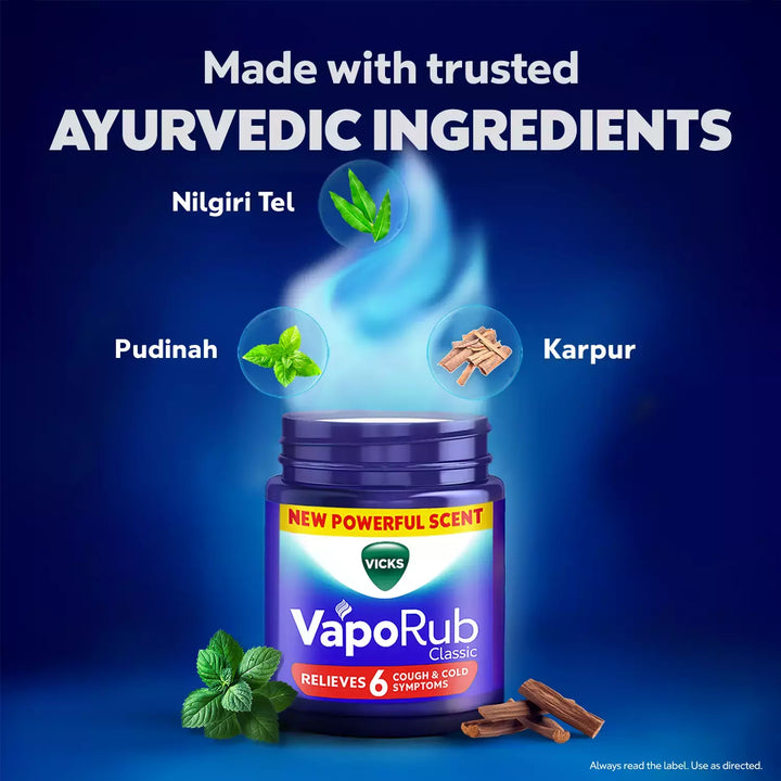 Vicks VapoRub Cooling Balm 25ml + 20% Extra – Instant Cough & Congestion Relief with Menthol, Camphor, Eucalyptus Oil | Travel Size (Pack of 3)